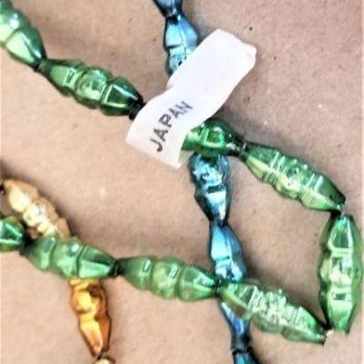 Lot #24  Lot of 5 Japanese Glass Bead tinsel strands - vintage Christmas