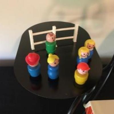 Vintage 1960's Fischer Price Farm Playset With Silo & Plenty of Figures!