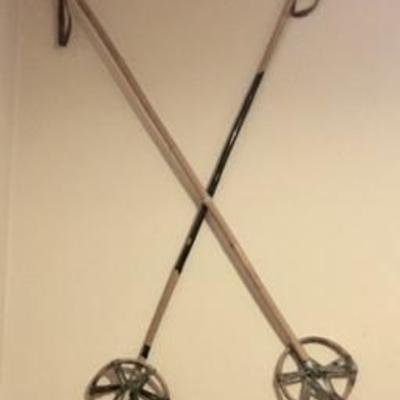 Vintage Antique Scandinavian Nordic Ski Poles