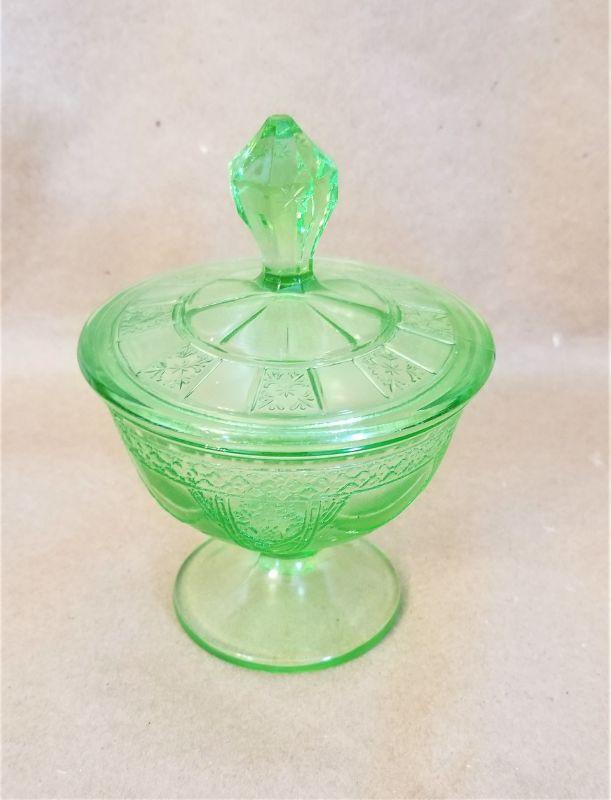 Lot 35 Depression Glass Sugar Bowl with Lid