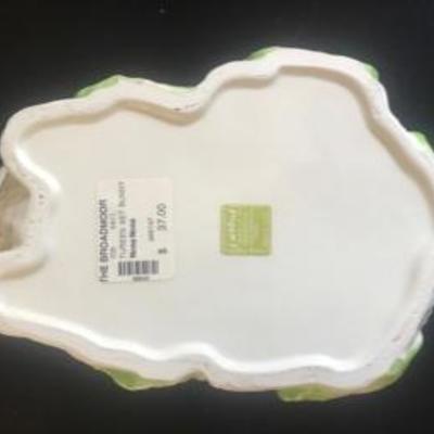 Rabbit Soup Tureen Ladle & White Pink Covered Dish Tray