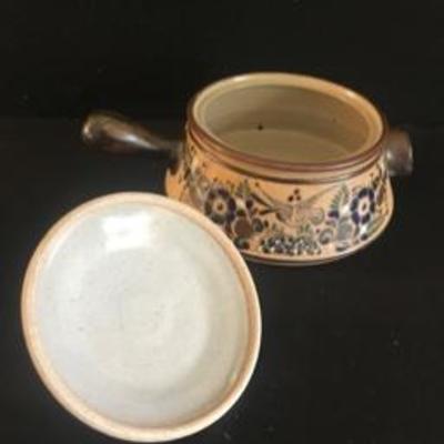 Painted Sauce Covered Dish Pot w Lid