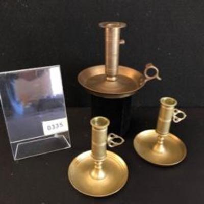 Brass Chamber Candlestick Lot