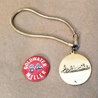 Lot #41  Political Button and Bracelet - Goldwater '64