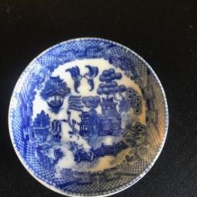 Antique Occupid Japan Childs Tea Set Blue White China 14pc
