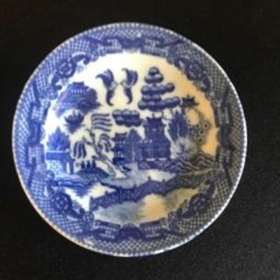 Antique Occupid Japan Childs Tea Set Blue White China 14pc