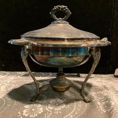 Silver Plate Chaffing Server Lot