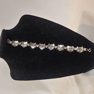 Sterling Silver Cat Bracelet