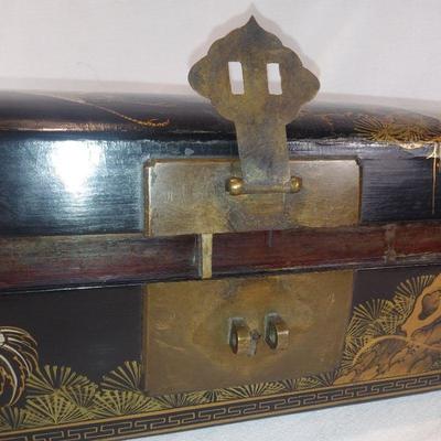 Leather Covered Asian Pillow Box