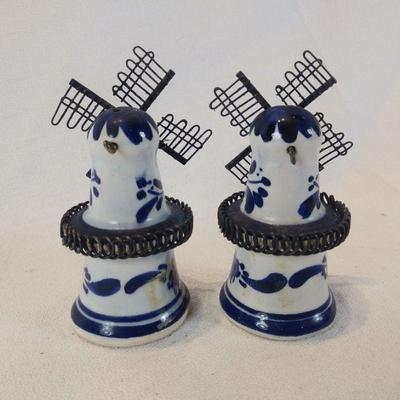 Delft Windmill Salt and Pepper Shakers