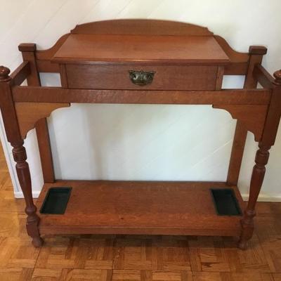  D-104 Antique  tiger oak umbrella stand 