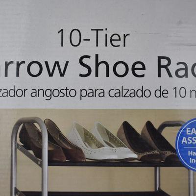 10-Tier Narrow Shoe Rack by Mainstays - New