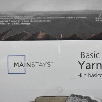 Mainstays Basic Yarn, Purple. 3 Skeins, 7 oz each - New