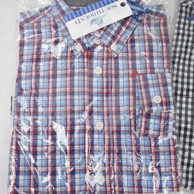 2 Plaid Dress Shirts for Kids Size 6 by Southbound - New