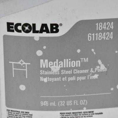 Ecolab Medallion Stainless Steel Cleaner & Polish, 32 oz - New