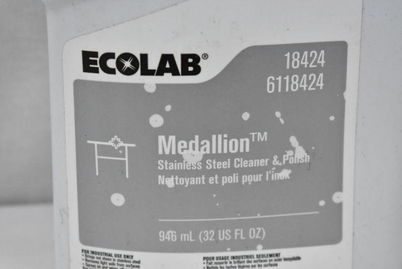Ecolab Medallion Stainless Steel Cleaner & Polish, 32 oz New