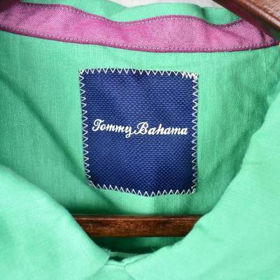 Tommy Bahama Men's Short Sleeve Button Up Shirt, Green, Linen, Large - New