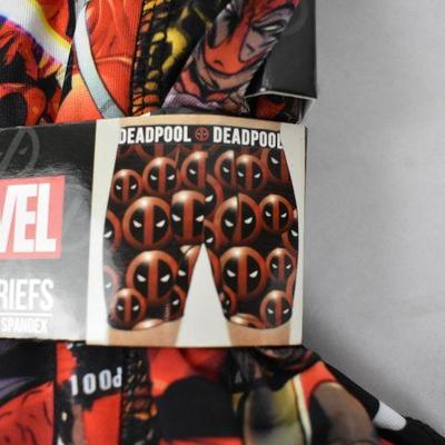 Marvel Deadpool Boxer Briefs, Qty 2, Size Medium (32-34) - New