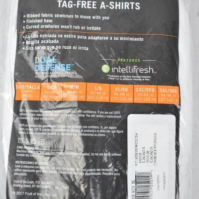 Fruit of the Loom 3 Tag-Free A-Shirt Tank Tops, Size XL 46-48