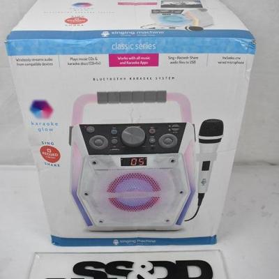 Singing Machine Glow, SML2200, Bluetooth CDG Karaoke Machine, $30 Retail - New
