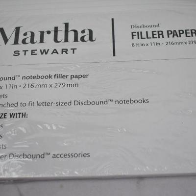 3 pc Discbound Notebook w/ Martha Stewart Filler Paper & Notebook Dividers - New