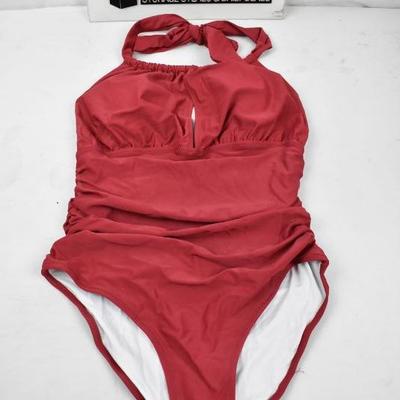 Women's 1 pc Swimsuit, Red, Size Medium, by CupShe - New