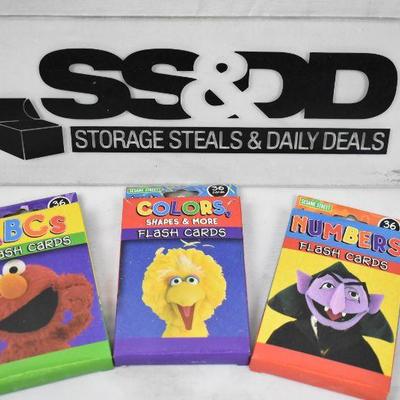 Sesame Street Flash Cards, ABCs, Colors, & Numbers - New
