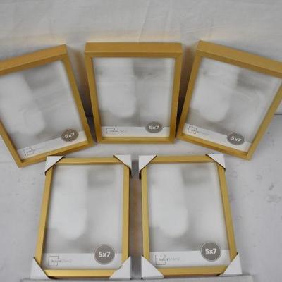 Qty 5 Better Homes & Gardens 5x7 Gold Tabletop Picture Frames, $35 Retail - New