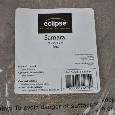 Eclipse Samara Blackout Curtain Panels, Qty 2, Mushroom Color, 42x54