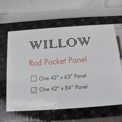 Willow Rod Pocket Window Curtain Panels, Qty 2, 42