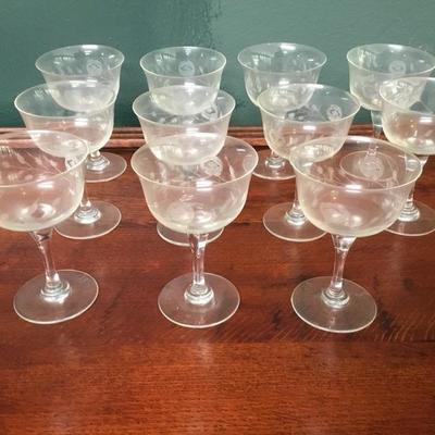 F-117 11 5 1/4â€ crystal  liquor cocktail glass 