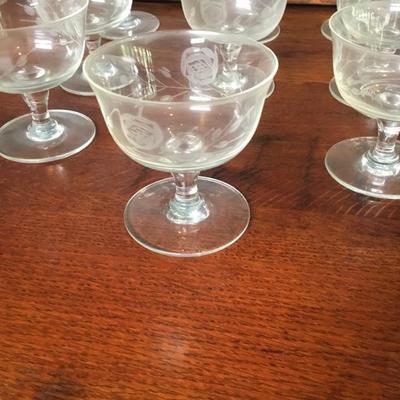 F-119  12 crystal sherbet glasses 