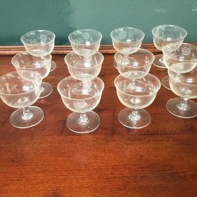 F-119  12 crystal sherbet glasses 