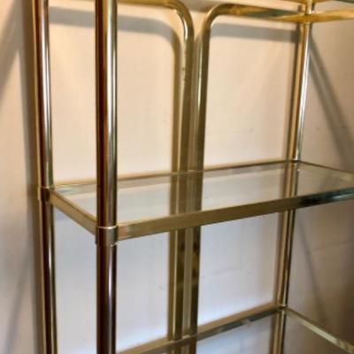 Brass & Glass Display Shelf Unit