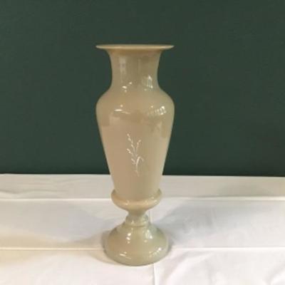 F-126 Glass Applied Floral Painting Vase