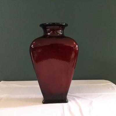 F-128 Large Heavy Glass Vase, Made in Spain 