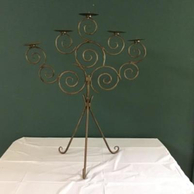 F-142 Large 5 Arm Metal Candle Holder Stand