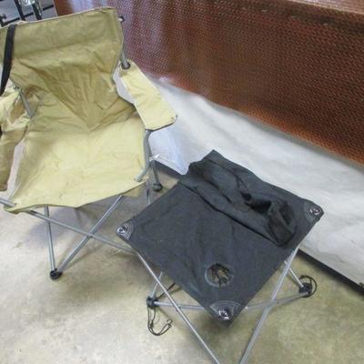 Lot 7 - Outdoor Folding  Chair & Table