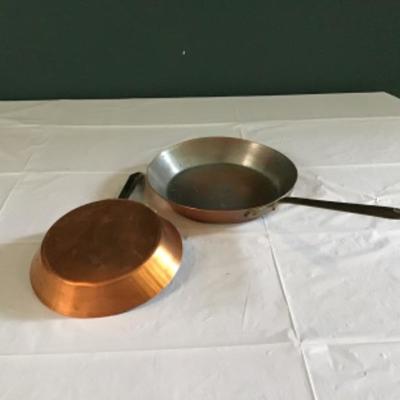 F-158 (2) Vintage Copper Frying Pans