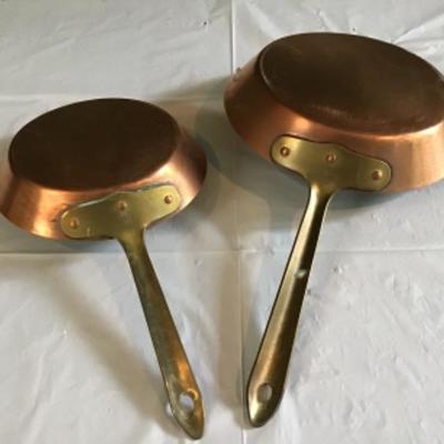 F-158 (2) Vintage Copper Frying Pans