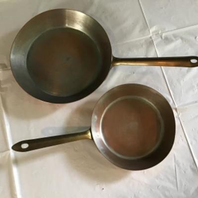 F-158 (2) Vintage Copper Frying Pans