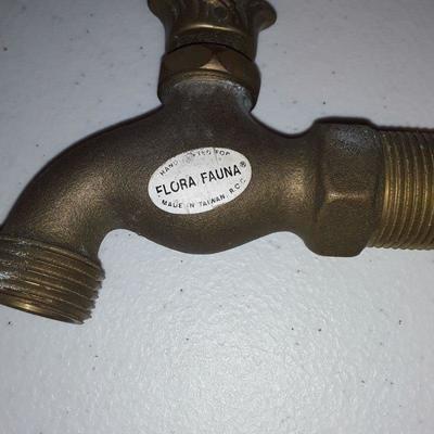 Lot Brass lion knocker and Flora fauna jumping fish spigot