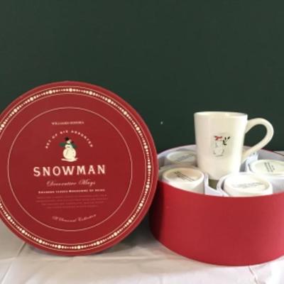 F-161 Williams-Sonoma Snowman Mugs Set of 6 Assorted Designs