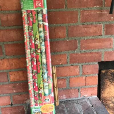 Vintage Unopened Package of Christmas Wrapping Paper 4 Rolls