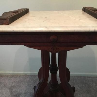 L-103 Victorian marble top side table. Needs repair