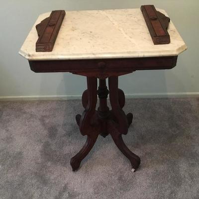 L-103 Victorian marble top side table. Needs repair