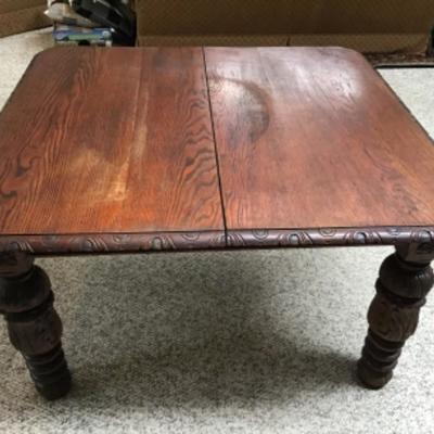 F-165 Antique Heavily Carved Antique Wood Dining Table - No Chairs/Table Only