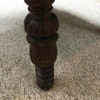 F-165 Antique Heavily Carved Antique Wood Dining Table - No Chairs/Table Only