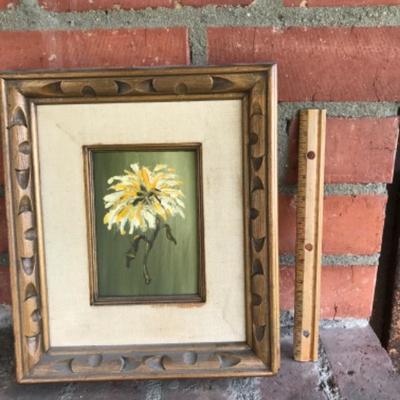 Painting, framed ,single stem flower