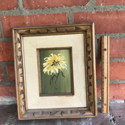 Painting, framed ,single stem flower